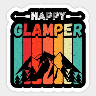 Happy Glamper Vintage Sunrise Sunset Arrow Glamping Sticker